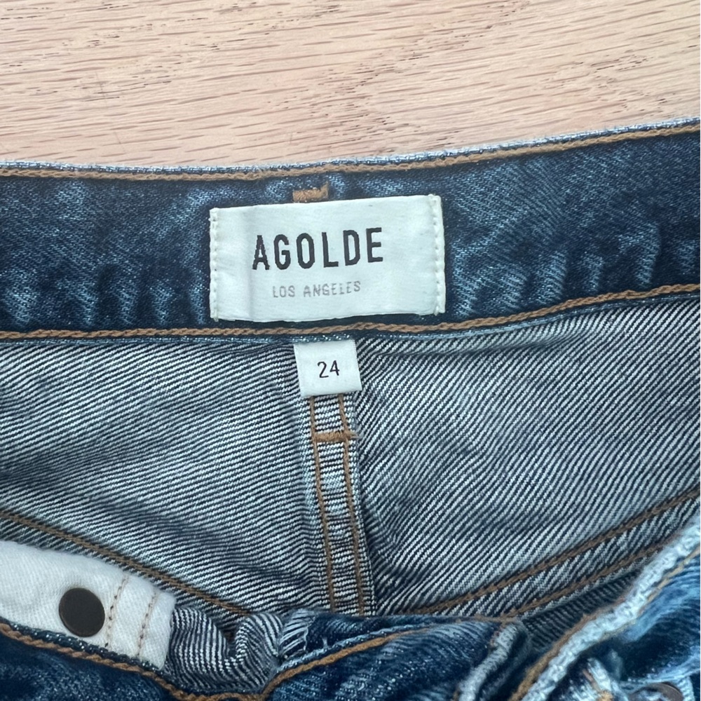 Agolde Riley Crop Blue Jeans - Picture 2 of 4